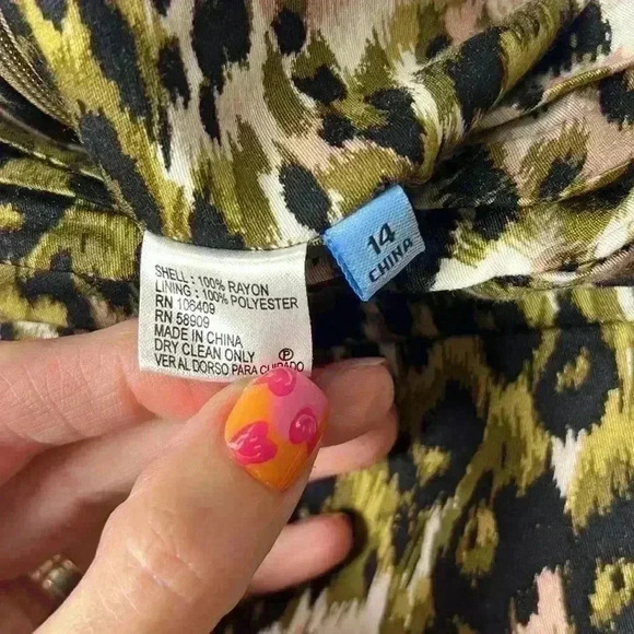 Antonio Melani Leopard Print Faux Wrap Skirt Size 14 - Picture 3 of 11